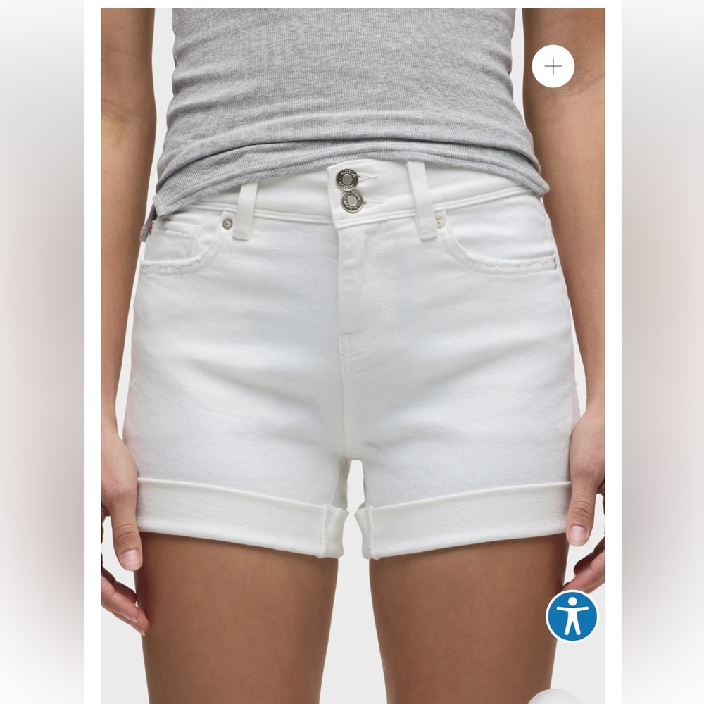 Hudson Croxley Mid Thigh Short - White - Size 24 - Picture 3 of 11